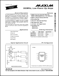 Click here to download MAX4121CSA-T Datasheet