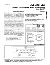 Click here to download MAX4003EBL-T Datasheet