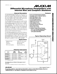 Click here to download MAX4061ETA Datasheet