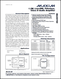 Click here to download MAX9700AETB+T Datasheet