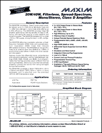 Click here to download MAX9708 Datasheet