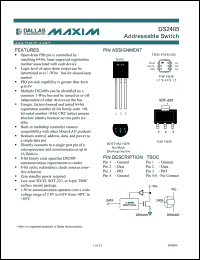 Click here to download DS2405Z+ Datasheet