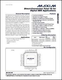 Click here to download MAX2104CCM-TD Datasheet