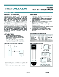 Click here to download DS2431P+ Datasheet
