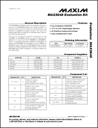 Click here to download MAX2648EVKIT Datasheet