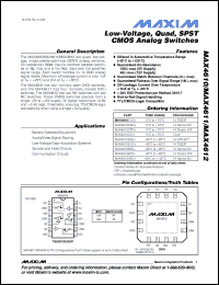 Click here to download MAX4610CPD+ Datasheet