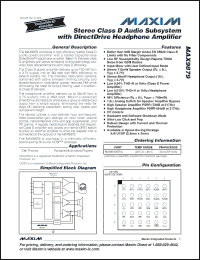 Click here to download MAX9879ERV+ Datasheet