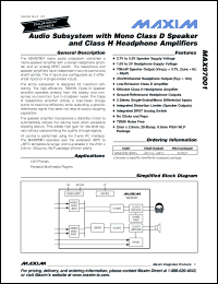 Click here to download MAX97001 Datasheet