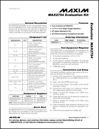 Click here to download MAX2754EVKIT Datasheet