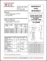 Click here to download MURH805CT Datasheet