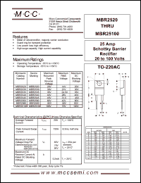 Click here to download MBR2540 Datasheet