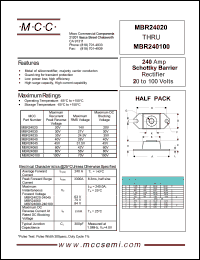 Click here to download MBR240100 Datasheet