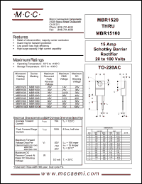 Click here to download MBR1560 Datasheet