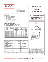 Click here to download KBPC2508S Datasheet