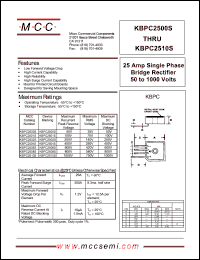 Click here to download KBPC2506S Datasheet