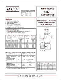 Click here to download KBPC2508GS Datasheet