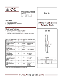 Click here to download 1N4151 Datasheet
