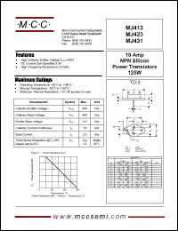Click here to download MJ431 Datasheet