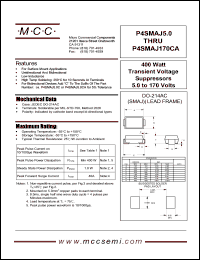 Click here to download P4SMAJ100A Datasheet
