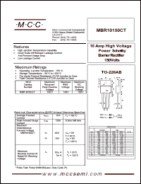 Click here to download MBR10150 Datasheet