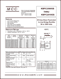Click here to download KBPC2501GS Datasheet