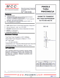 Click here to download P6KE350-AP Datasheet