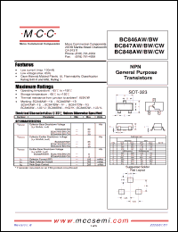 Click here to download BC848CW-TP Datasheet