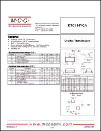 Click here to download DTC114YCA Datasheet