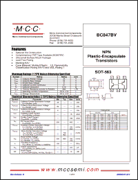 Click here to download BC847BV Datasheet