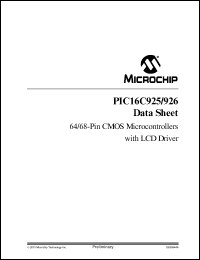 Click here to download PIC16C926-I/L Datasheet