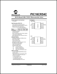 Click here to download PIC16CR54A-04 Datasheet