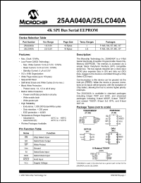 Click here to download 25LC040A Datasheet