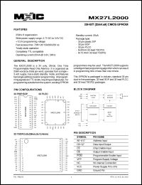 Click here to download MX27L2000QC-70R Datasheet