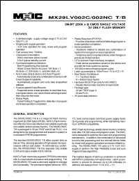 Click here to download MX29LV002NCTQC-70G Datasheet