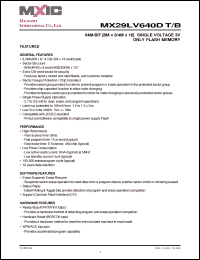 Click here to download MX29LV640DBTI-90G Datasheet