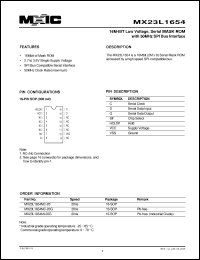 Click here to download MX23L1654MC-20 Datasheet