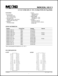 Click here to download MX23L1611MC-10G Datasheet