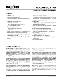 Click here to download MX29F004TQC-70G Datasheet