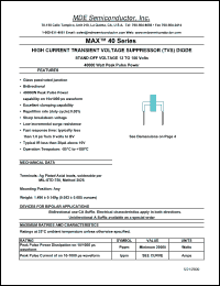 Click here to download MAX40-100CA Datasheet