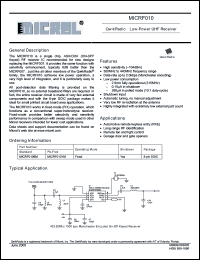 Click here to download MICRF010 Datasheet