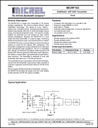 Click here to download MICRF103BM Datasheet