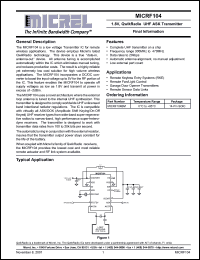 Click here to download MICRF104 Datasheet