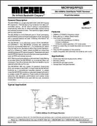 Click here to download MICRF022 Datasheet