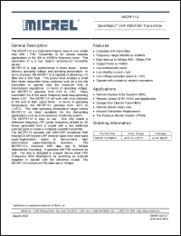 Click here to download MICRF112 Datasheet