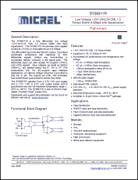 Click here to download SY56011R Datasheet