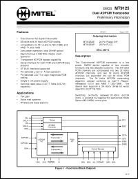Click here to download MT9125AE Datasheet