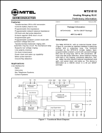Click here to download MT91610AQ Datasheet