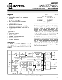 Click here to download MT8885 Datasheet