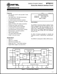 Click here to download MT8931C-1 Datasheet