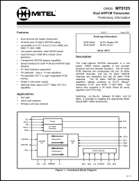 Click here to download MT9125 Datasheet